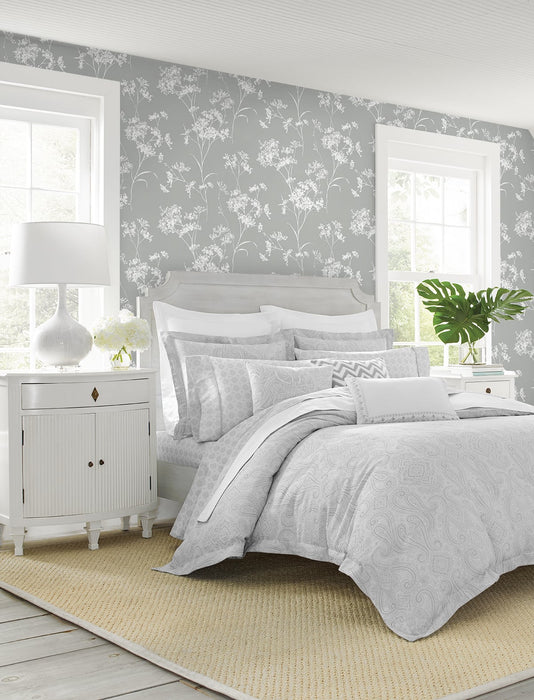 Lillian August Floral Mist Alloy Wallpaper Sample LN30508
