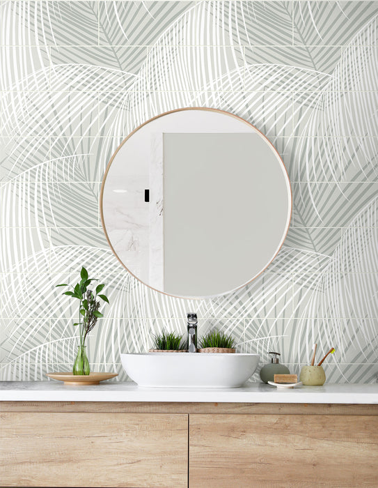 Lillian August Palm Tile Sea Salt Wallpaper LN30708