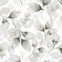 Lillian August Watercolor Tossed Leaves Sea Salt & Harbor Mist Wallpaper LN31110