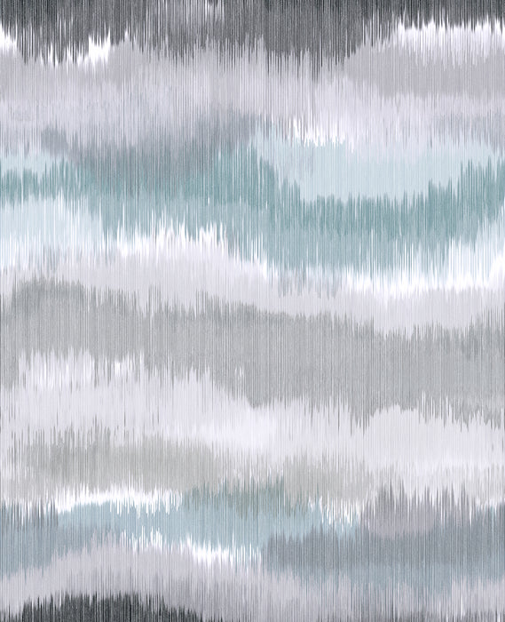 Lillian August Ikat Waves Morning Fog Wallpaper Sample LN31208