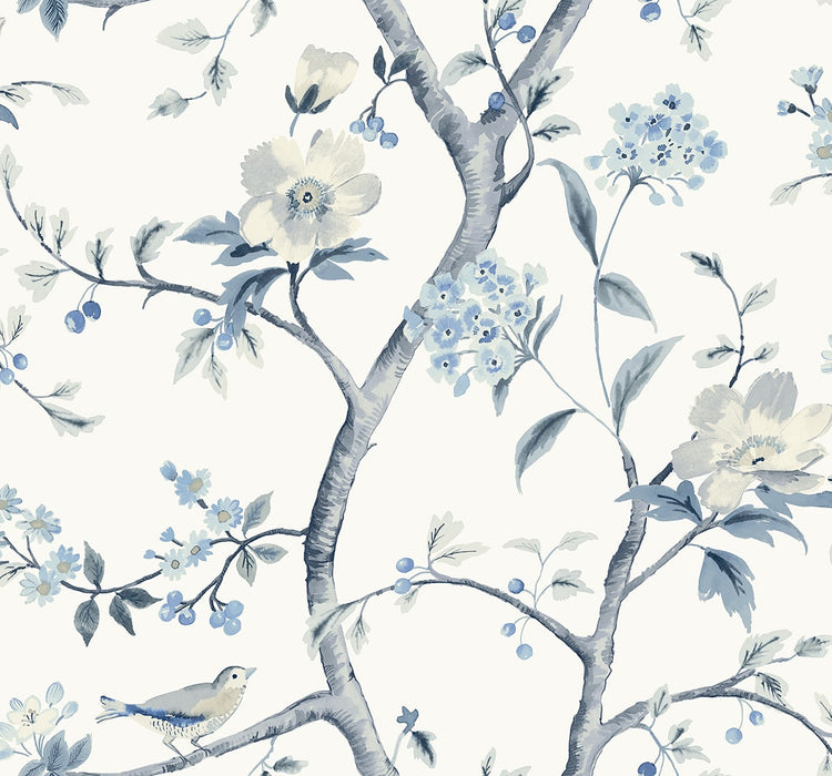 Lillian August Sparrow Haven  Breezy Blue Wallpaper LN40002