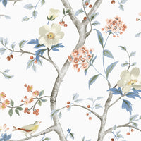 Lillian August Sparrow Haven  Melon & Carolina Blue Wallpaper LN40006