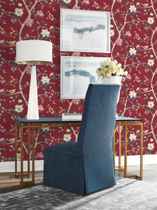 Lillian August Sparrow Haven  Crimson Wallpaper LN40011
