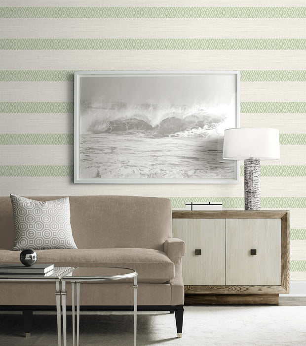 Lillian August Alani Geo Stripe Aloe Wallpaper LN40104