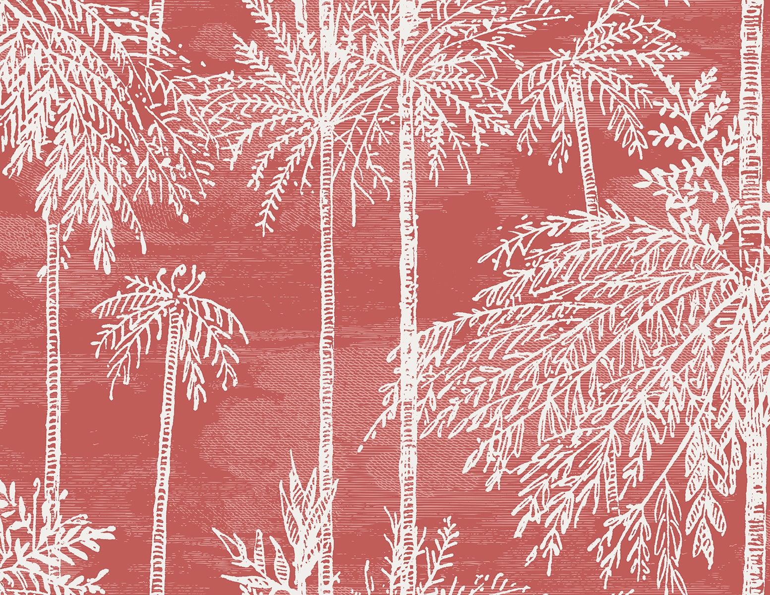 Lillian August Palm Grove  Coral Wallpaper Sample LN40201