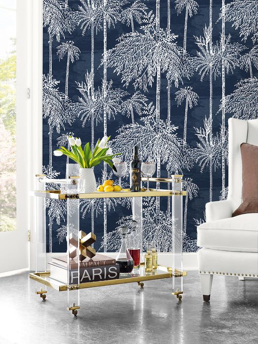 Lillian August Palm Grove  Midnight Sky Wallpaper Sample LN40212