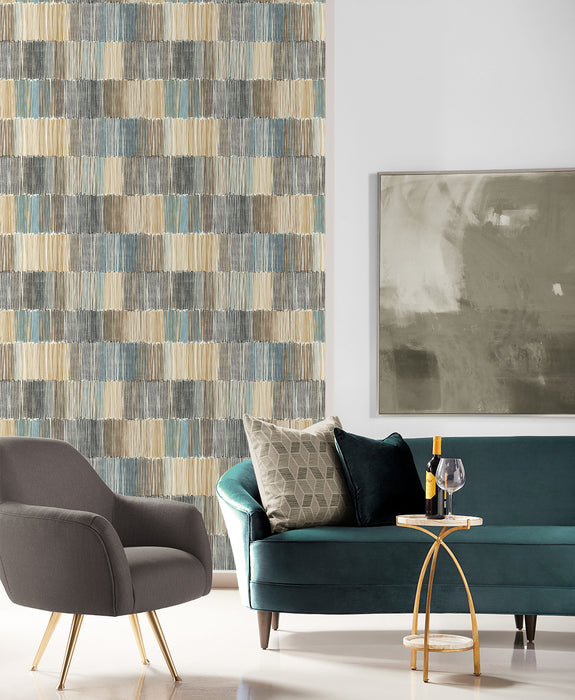 Lillian August Arielle Abstract Stripe Cabana Wallpaper Sample LN40306