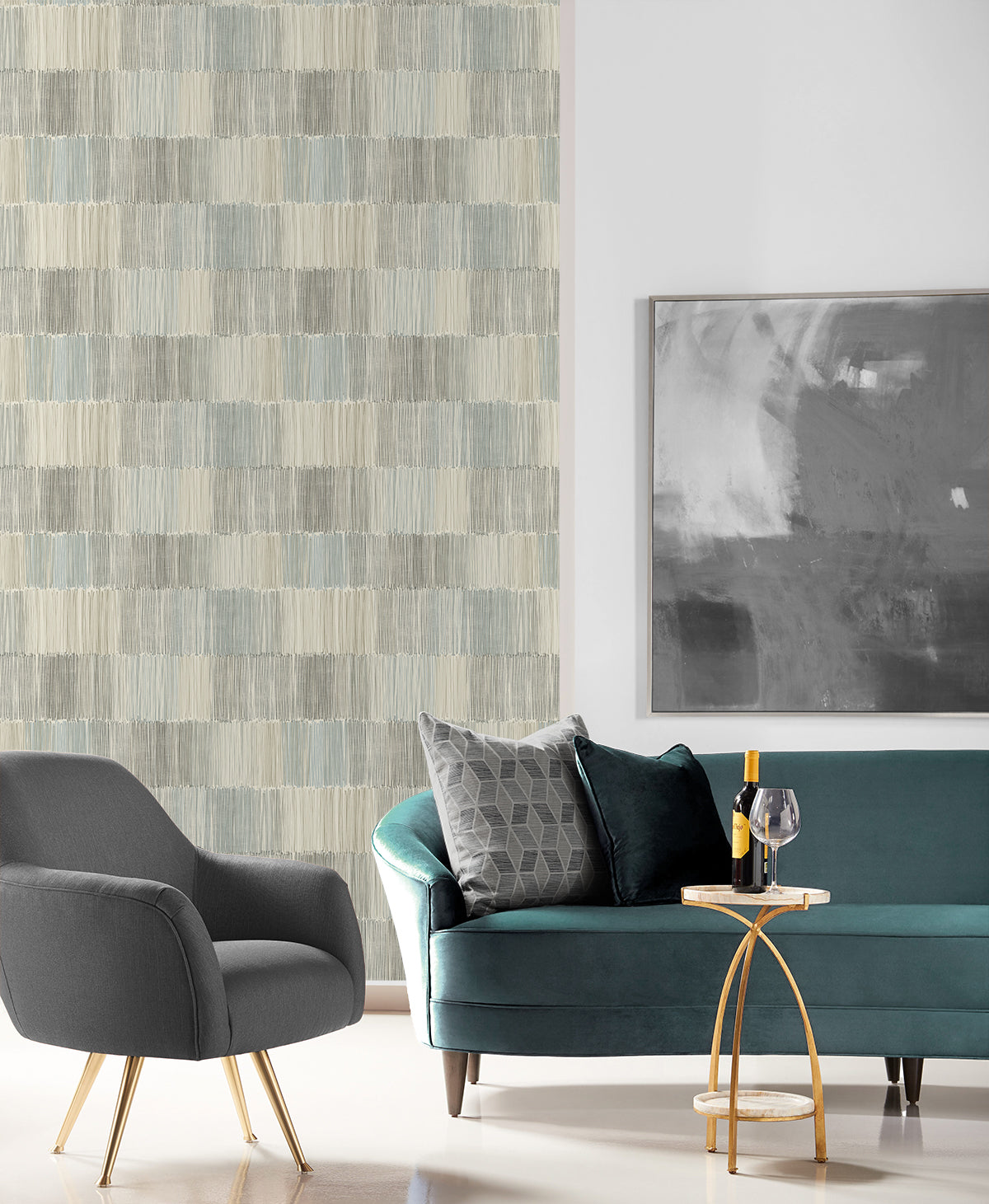 Lillian August Arielle Abstract Stripe Haze Wallpaper Sample LN40307