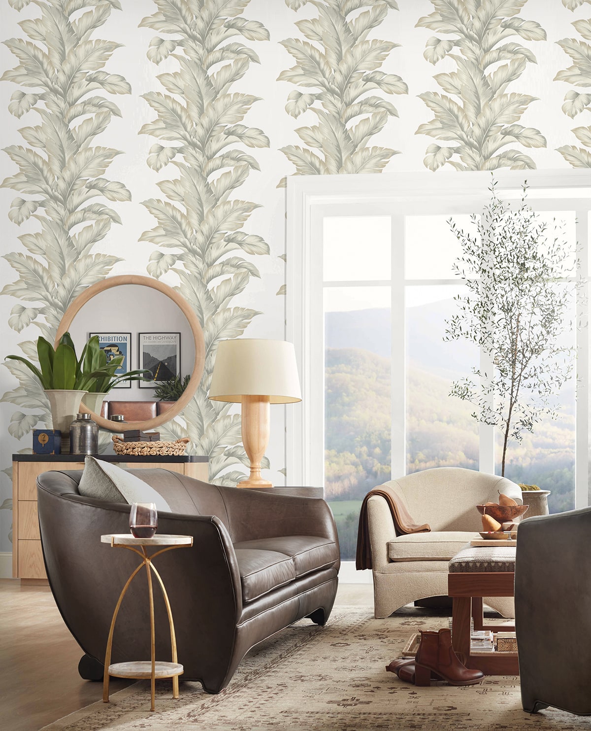Lillian August Banana Springs  Fieldstone Wallpaper Sample LN40607