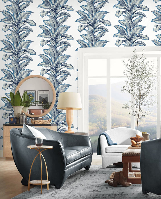 Lillian August Banana Springs  Coastal Blue Wallpaper Sample LN40612
