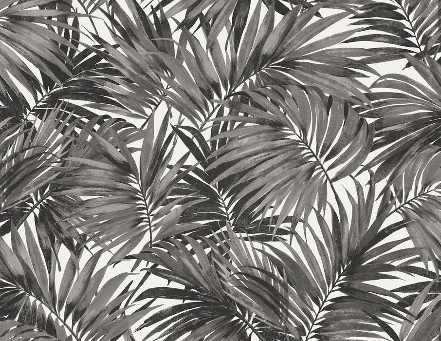 Lillian August Cordelia Tossed Palms Onyx Wallpaper LN40700