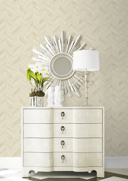 Lillian August Keone Bay Chevron Oat Wallpaper LN40803