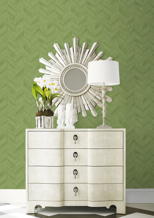 Lillian August Keone Bay Chevron Summer Fern Wallpaper Sample LN40804