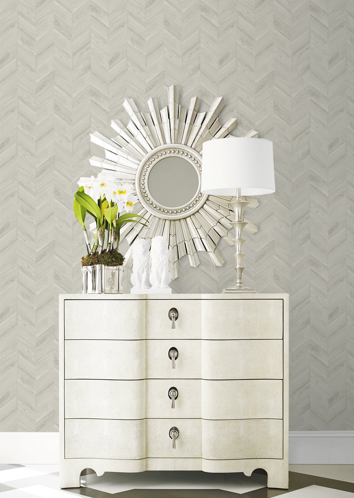 Lillian August Keone Bay Chevron Birch Wallpaper Sample LN40818