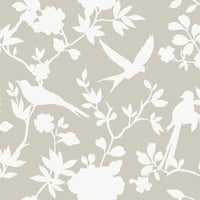 Lillian August Kauai Bird Toile Argos Grey Wallpaper LN40907