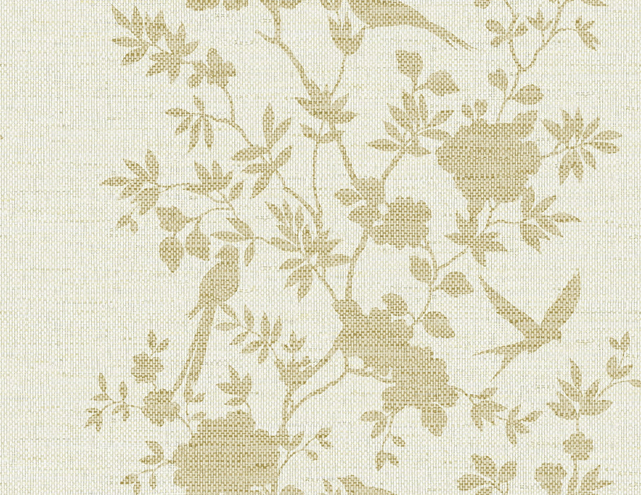 Lillian August Aloha Bird Trail Golden Wallpaper Sample LN41003