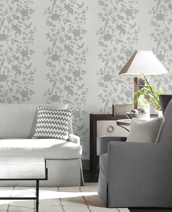 Lillian August Aloha Bird Trail Heather Grey Wallpaper LN41008