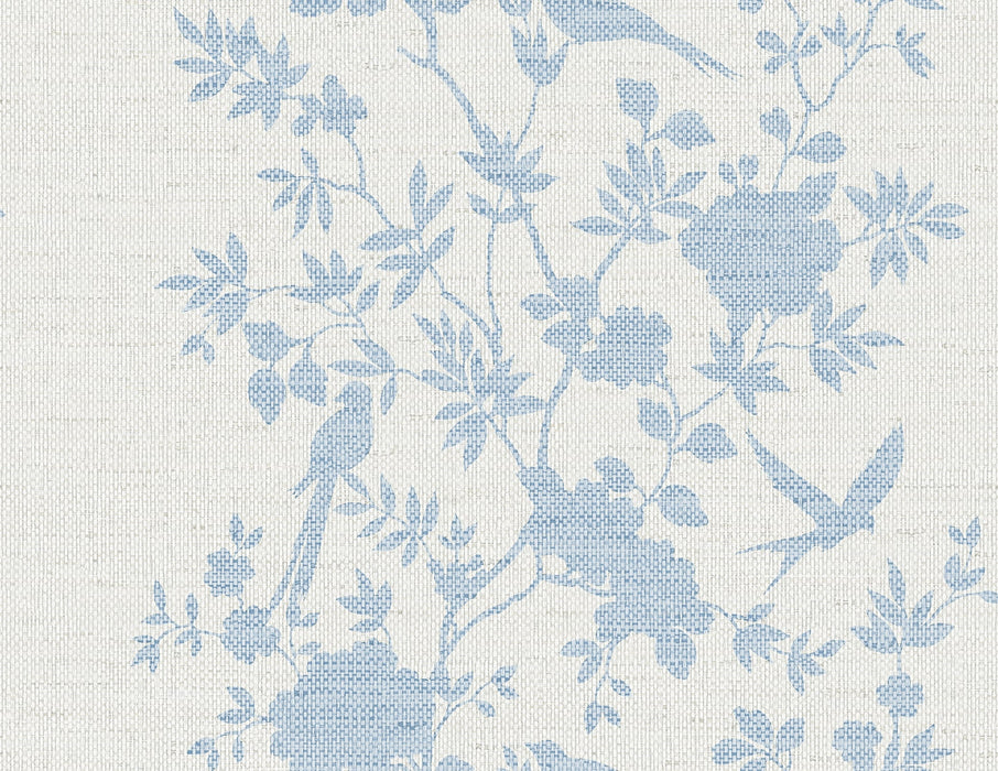 Lillian August Aloha Bird Trail Maya Blue Wallpaper Sample LN41012