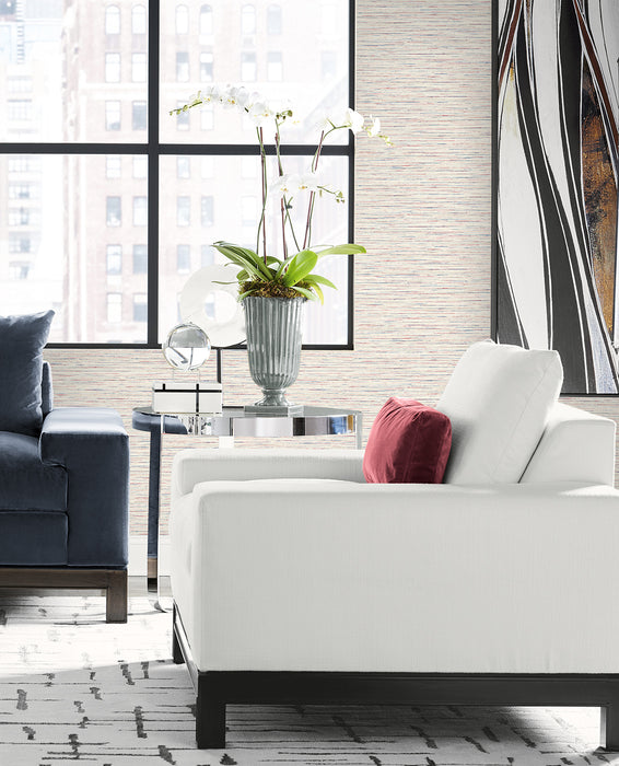 Lillian August Loe Sanctuary Stria Carmine & Navy Wallpaper LN41101