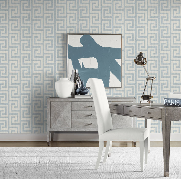 Lillian August Luna Retreat Greek Key Skylight Wallpaper LN41202