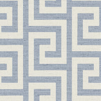 Lillian August Luna Retreat Greek Key Blue Lake Wallpaper LN41212