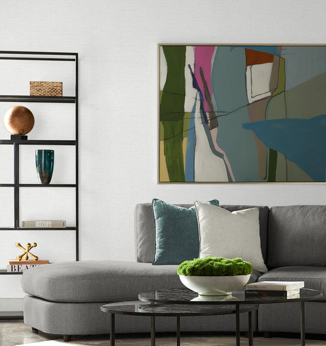 Lillian August Kaya Faux Paperweave Dove Wallpaper Sample LN41300