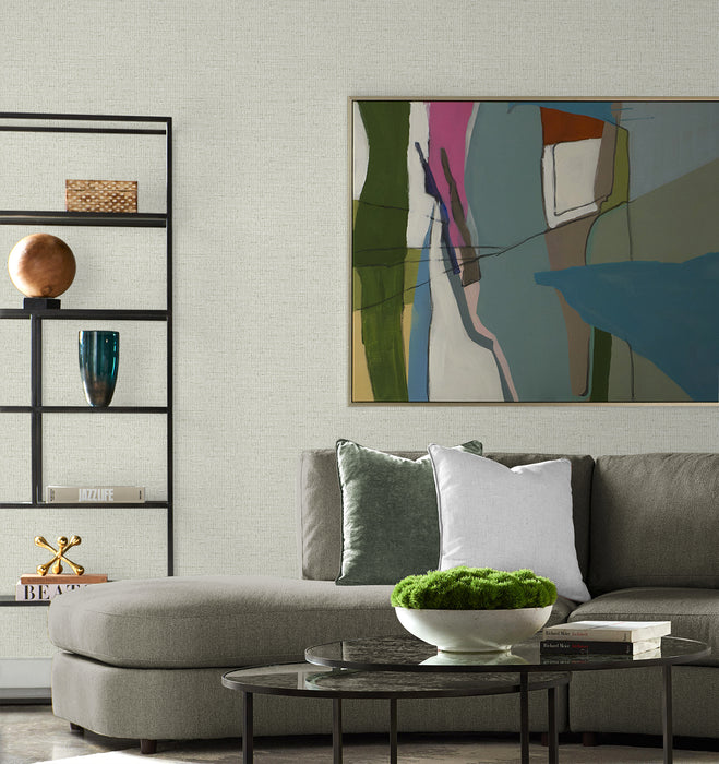 Lillian August Kaya Faux Paperweave Lunar Rock Wallpaper Sample LN41307