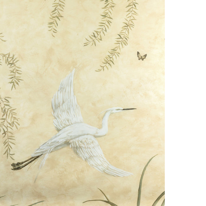 Brunschwig & Fils Egret Marsh Mural Sand Wallpaper Sample LOANER PNL.P80261021116.0