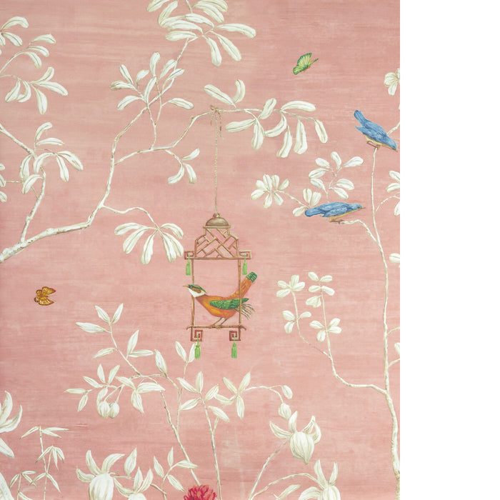 Brunschwig & Fils Jardin Yili Mural Blush Wallpaper LOANER PNL.P8026104-7.0