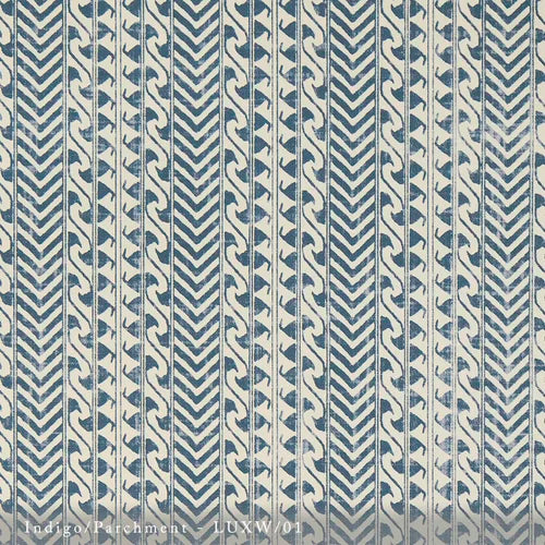 Lisa Fine Luxor Wallpaper Indigo/Parchment Wallpaper LUXW-01