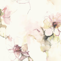 Seabrook Designs Anemone Watercolor Floral Pink Lemonade And Wine Wallpaper LW50001