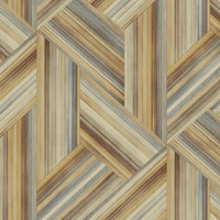Seabrook Designs Geo Inlay Saddle Brown And Steel Wallpaper LW50106