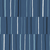 Seabrook Designs Block Lines Blueberry, Midnight, And Blue Skies Wallpaper LW51202
