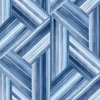 Seabrook Designs Geo Inlay Fabric Denim And Sky Blue Fabric LW51902F
