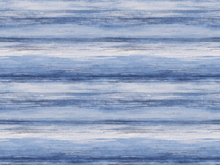 Seabrook Designs Sunset Stripes Fabric Moody Blue And Frost Fabric Sample LW52002F