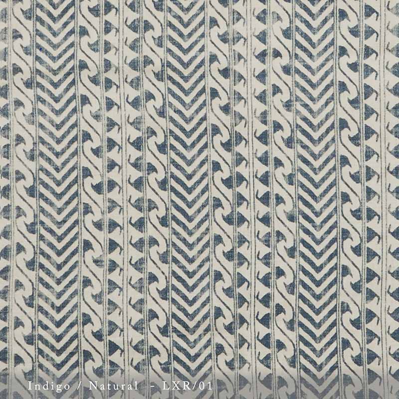 Lisa Fine Luxor Indigo/Natural Fabric Sample LXR-01