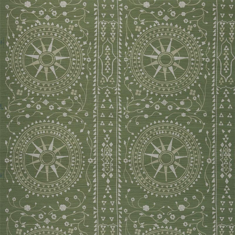 Peter Dunham Leila Grasscloth Green Wallpaper Sample 151LEG07
