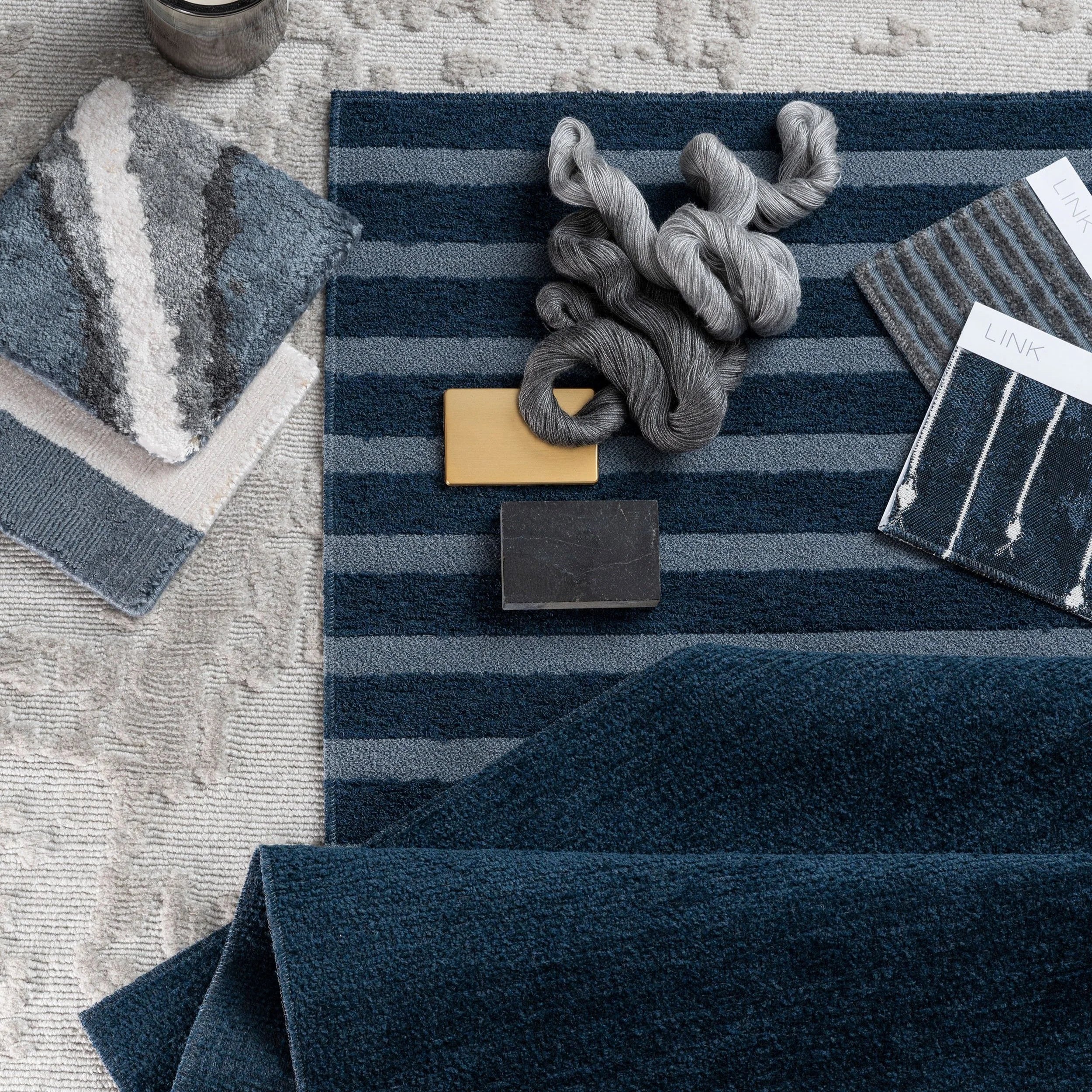 Link Outdoor Lido Stripe Dusk Blue Fabric Sample 560-56