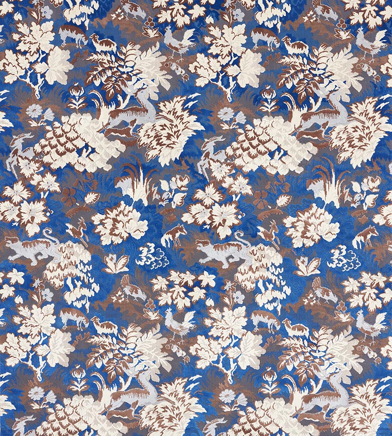 Old World Weavers Tails Tale Blue Wood Fabric M102640001