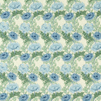 Morris & Co Chrysanthemum Indigo/Bayleaf Fabric MAMB227099