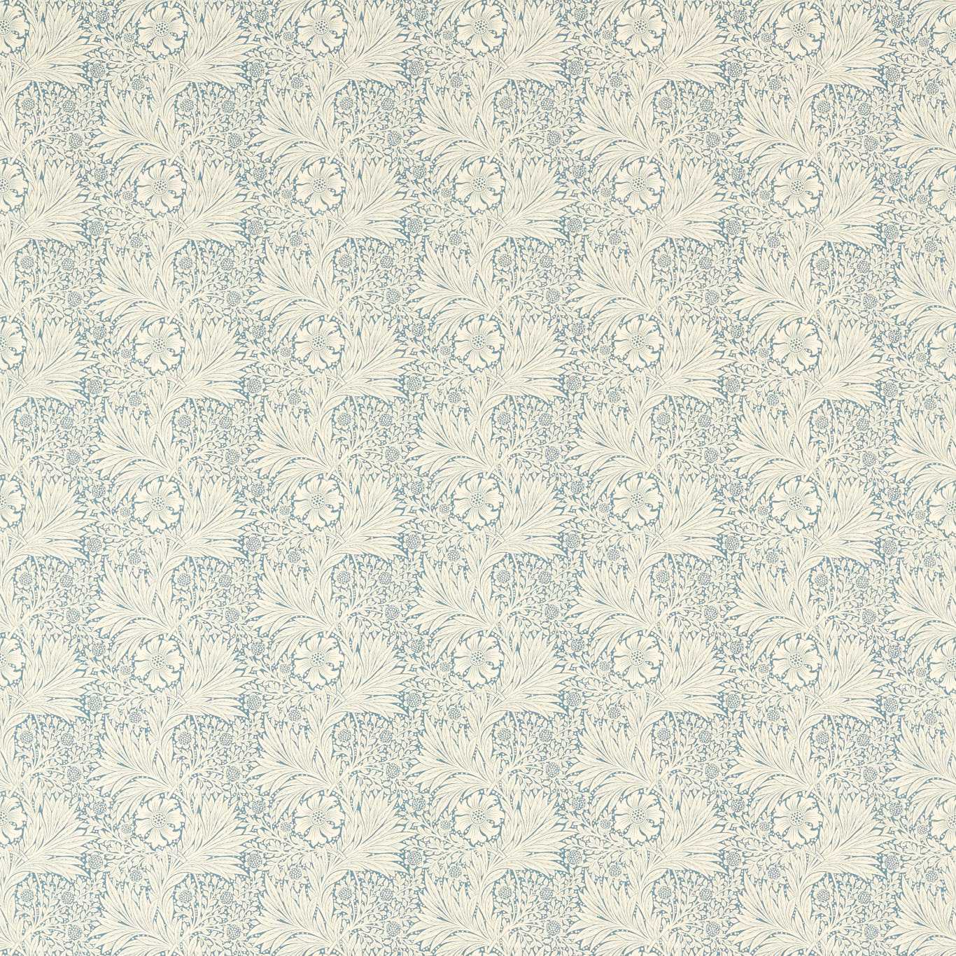 Morris & Co Marigold Mineral Blue Fabric Sample MAMB227102