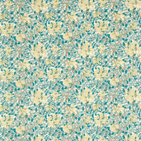 Morris & Co Honeysuckle Teal/Soft Lemon Fabric MAMB227123