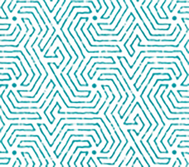 China Seas Maze Turqoise Wallpaper Sample 2510-01WP
