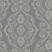 Seabrook Designs Nautical Damask Black Sands Wallpaper MB30300