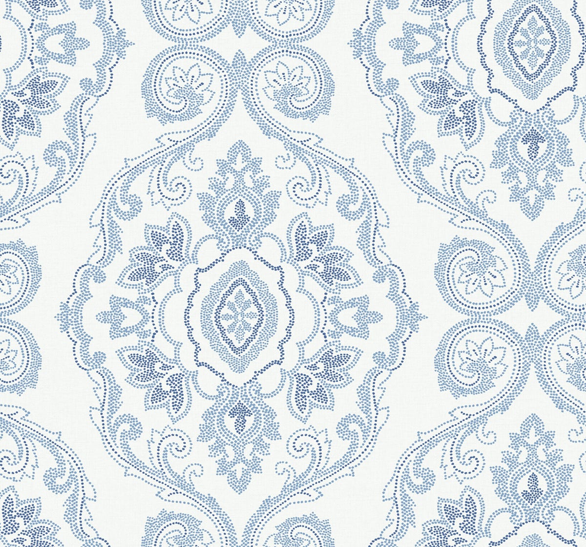Seabrook Designs Nautical Damask Coastal Blue Wallpaper Sample MB30312