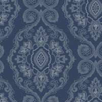 Seabrook Designs Nautical Damask Nautical Blue Wallpaper MB30322