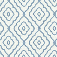 Seabrook Designs Seaside Ogee Blue Oasis Wallpaper MB30902