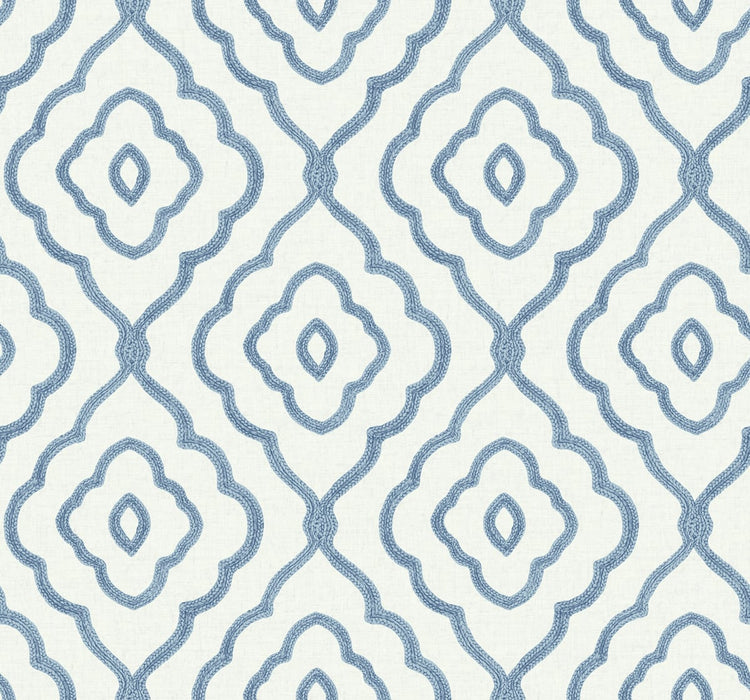 Seabrook Designs Seaside Ogee Blue Oasis Wallpaper MB30902