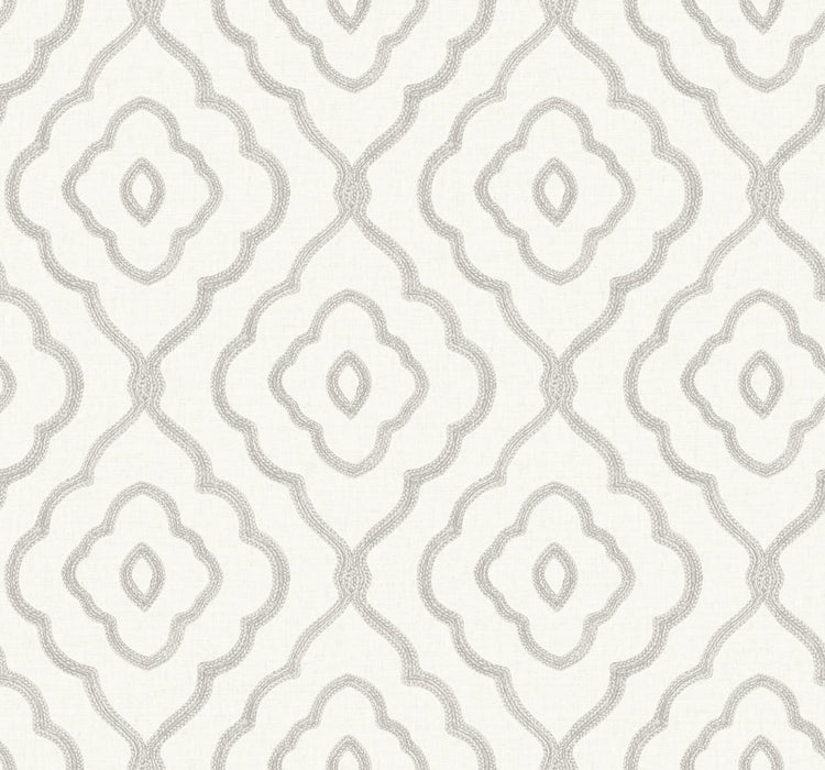 Seabrook Designs Seaside Ogee Daydream Gray Wallpaper MB30905