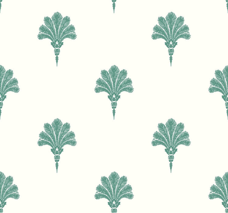 Seabrook Designs Summer Fan Tropic Green Wallpaper Sample MB31606
